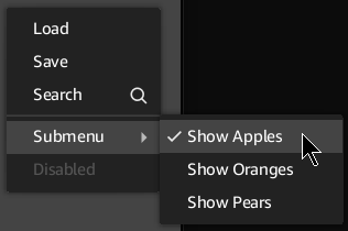 component context menu basic