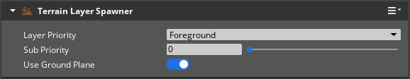 Terrain Layer Spawner component properties