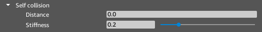 Self collision properties of the Cloth component