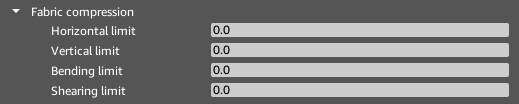 Fabric Compression properties of the Cloth component