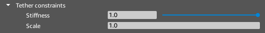 Tether constraints properties of the Cloth component