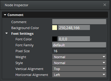 Using Script Canvas Node Inspector to customize node comments and node groups.